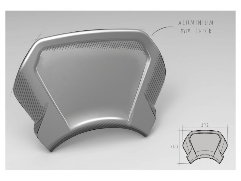 Windshield PUIG FRONTAL PLATE 3505P argintiu aluminium
