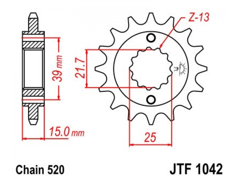 Pinion fata JT JTF 1042-14 14T, 520
