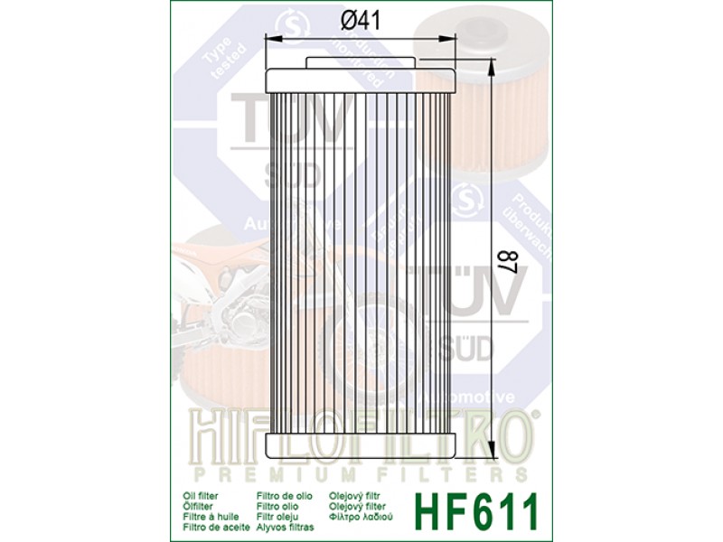 Filtru de ulei HIFLOFILTRO HF611 Filtru de ulei HIFLOFILTRO HF611