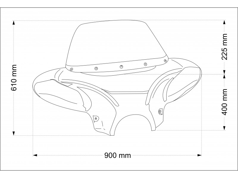 Windshield CUSTOMACCES BATWING EH0009W transparent