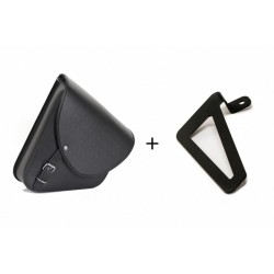 Leather saddlebag CUSTOMACCES BARCELONA APS006N Negru right, with universal support Leather saddlebag CUSTOMACCES BARCELONA APS006N Negru right, with universal support