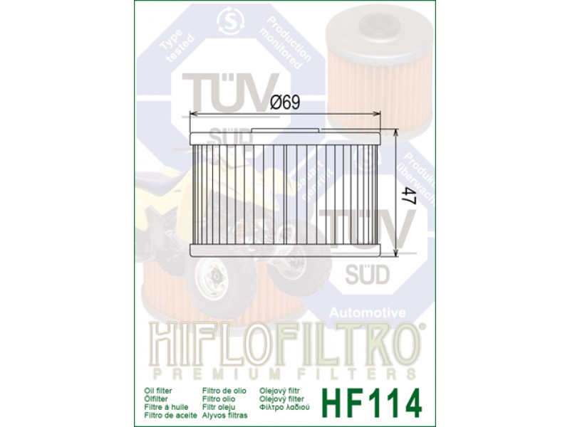 Filtru de ulei HIFLOFILTRO HF114 Filtru de ulei HIFLOFILTRO HF114