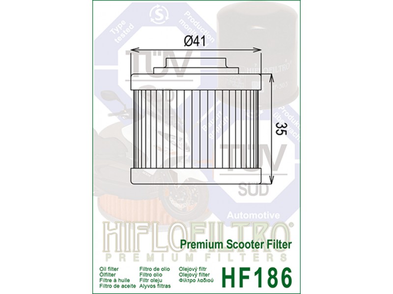 Filtru de ulei HIFLOFILTRO HF186 Filtru de ulei HIFLOFILTRO HF186