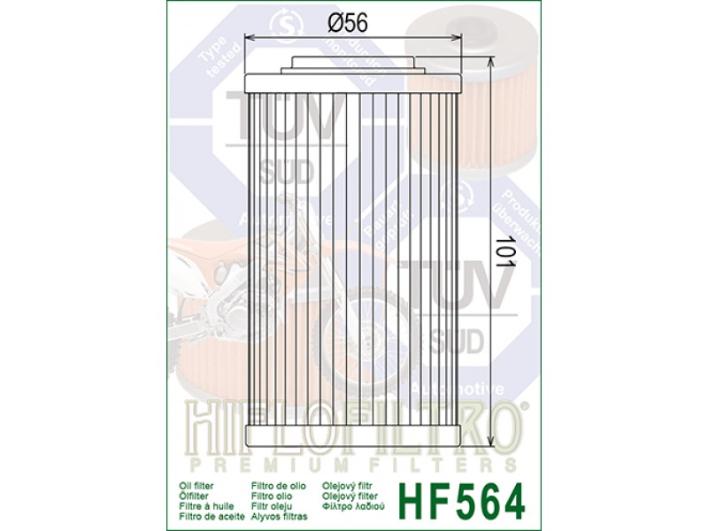 Filtru de ulei HIFLOFILTRO HF564 Filtru de ulei HIFLOFILTRO HF564