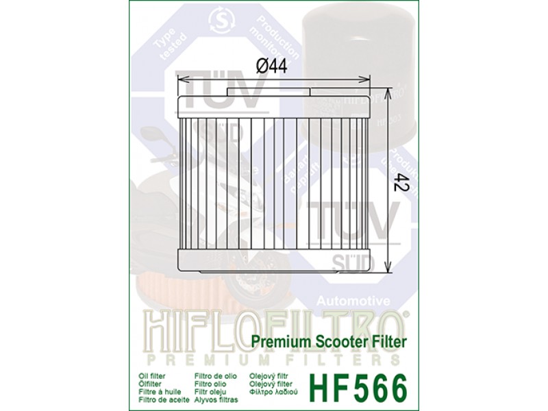 Filtru de ulei HIFLOFILTRO HF566 Filtru de ulei HIFLOFILTRO HF566