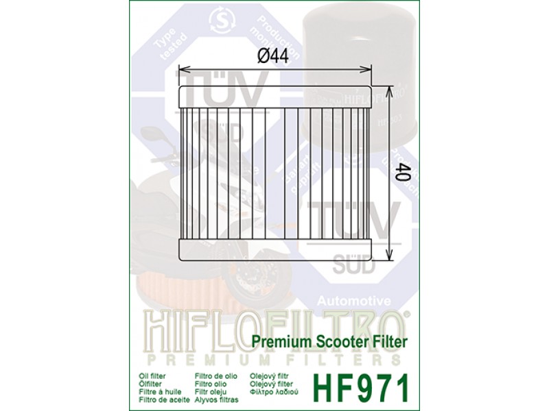 Filtru de ulei HIFLOFILTRO HF971 Filtru de ulei HIFLOFILTRO HF971