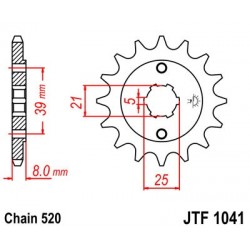 Pinion fata JT JTF 1041-14 14T, 520 Pinion fata JT JTF 1041-14 14T, 520