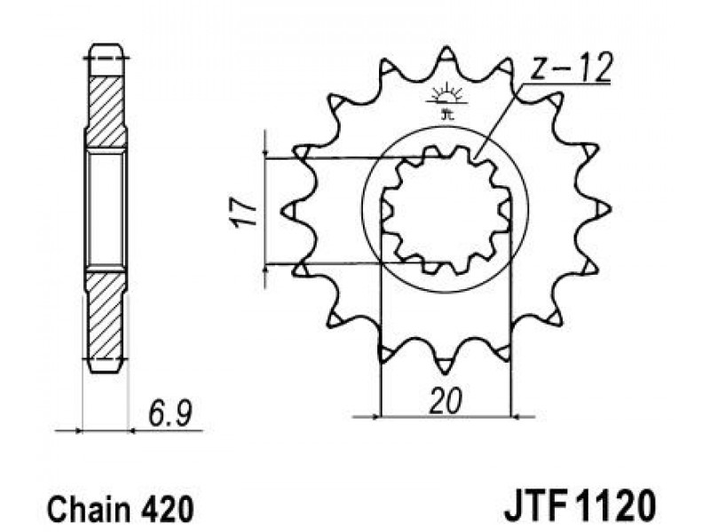 Pinion fata JT JTF 1120-10 10T, 420