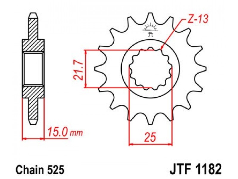 Pinion fata JT JTF 1182-15 15T, 525 Pinion fata JT JTF 1182-15 15T, 525