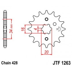 Pinion fata JT JTF 1263-15 15T, 428 Pinion fata JT JTF 1263-15 15T, 428