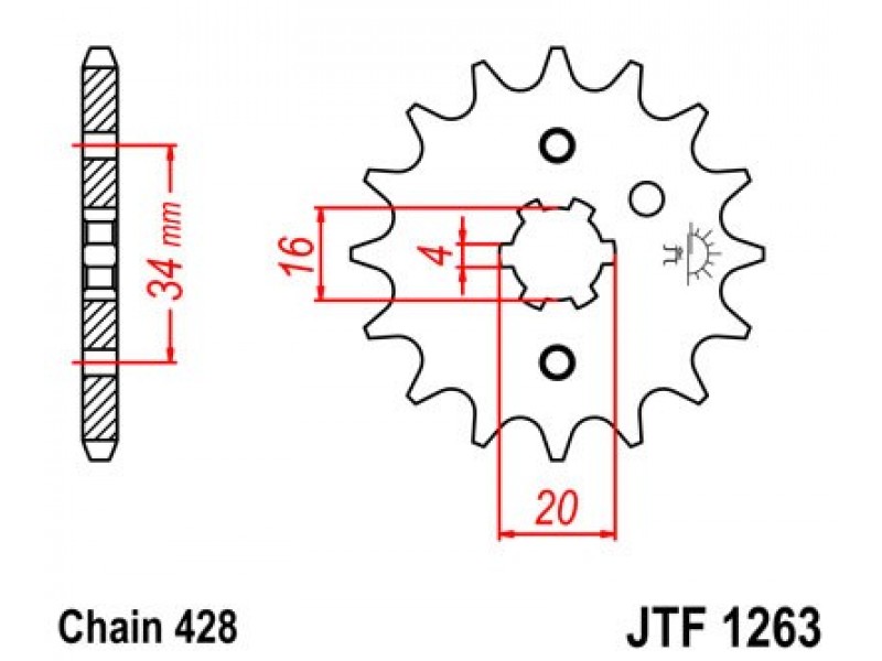 Pinion fata JT JTF 1263-16 16T, 428