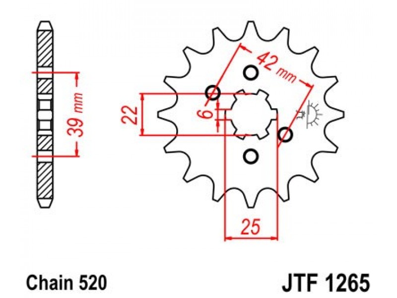 Pinion fata JT JTF 1265-12 12T, 520