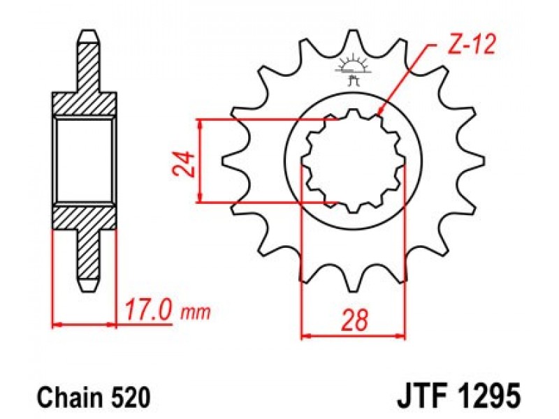 Pinion fata JT JTF 1295-13 13T, 520 Pinion fata JT JTF 1295-13 13T, 520