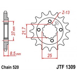Pinion fata JT JTF 1309-13 13T, 520 Pinion fata JT JTF 1309-13 13T, 520