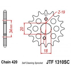 Pinion fata JT JTF 1310-15SC 15T, 420 Self Cleaning Lightweight Pinion fata JT JTF 1310-15SC 15T, 420 Self Cleaning Lightweight