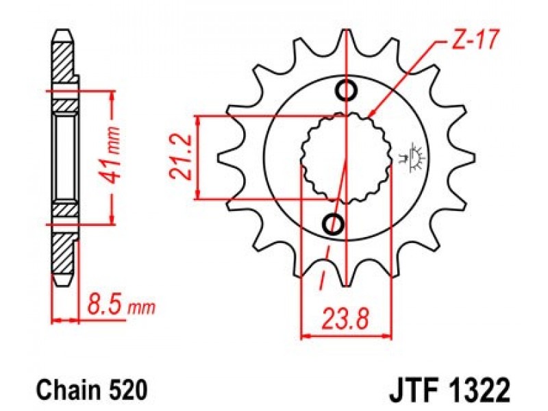 Pinion fata JT JTF 1322-13 13T, 520 Pinion fata JT JTF 1322-13 13T, 520