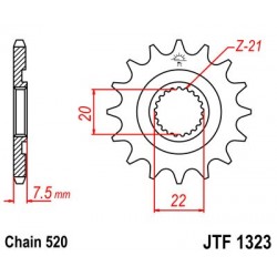 Pinion fata JT JTF 1323-12 12T, 520 Pinion fata JT JTF 1323-12 12T, 520