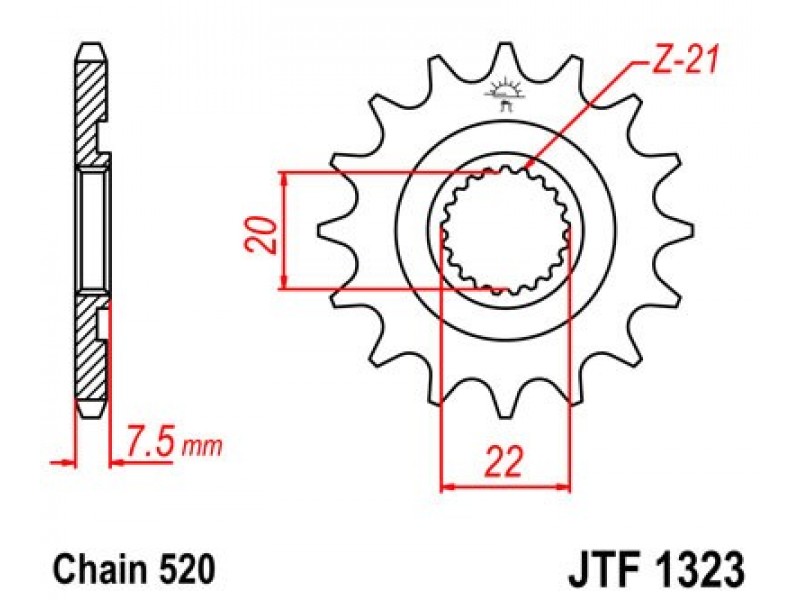 Pinion fata JT JTF 1323-12 12T, 520
