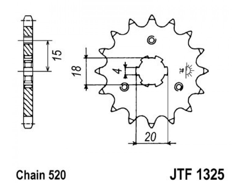 Pinion fata JT JTF 1325-12 12T, 520