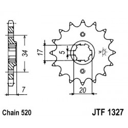 Pinion fata JT JTF 1327-15 15T, 520 Pinion fata JT JTF 1327-15 15T, 520