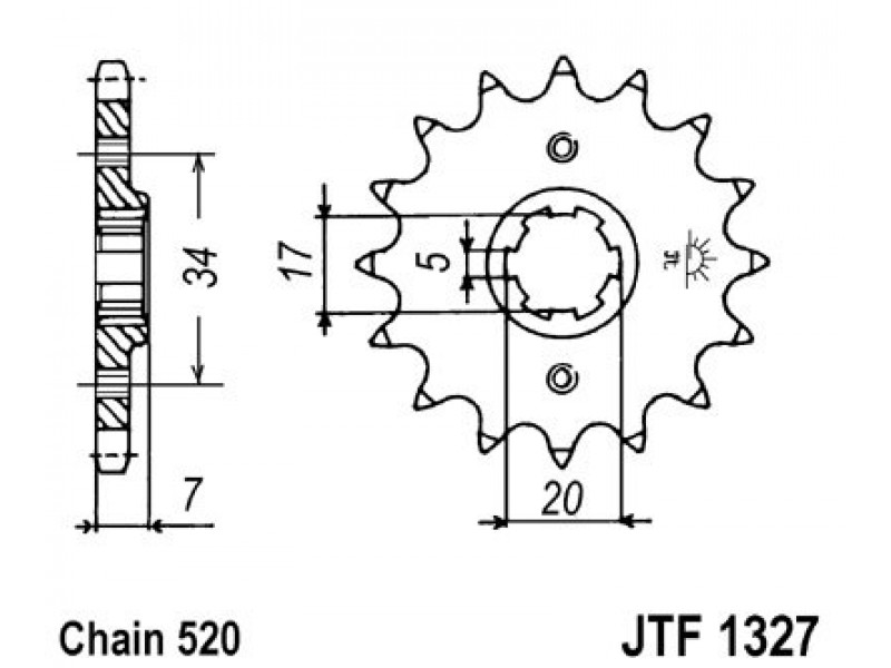 Pinion fata JT JTF 1327-15 15T, 520 Pinion fata JT JTF 1327-15 15T, 520