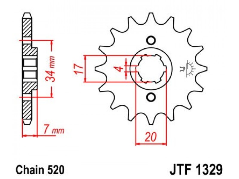 Pinion fata JT JTF 1329-13 13T, 520 Pinion fata JT JTF 1329-13 13T, 520