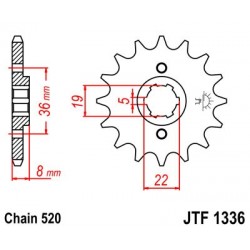 Pinion fata JT JTF 1336-13 13T, 520 Pinion fata JT JTF 1336-13 13T, 520