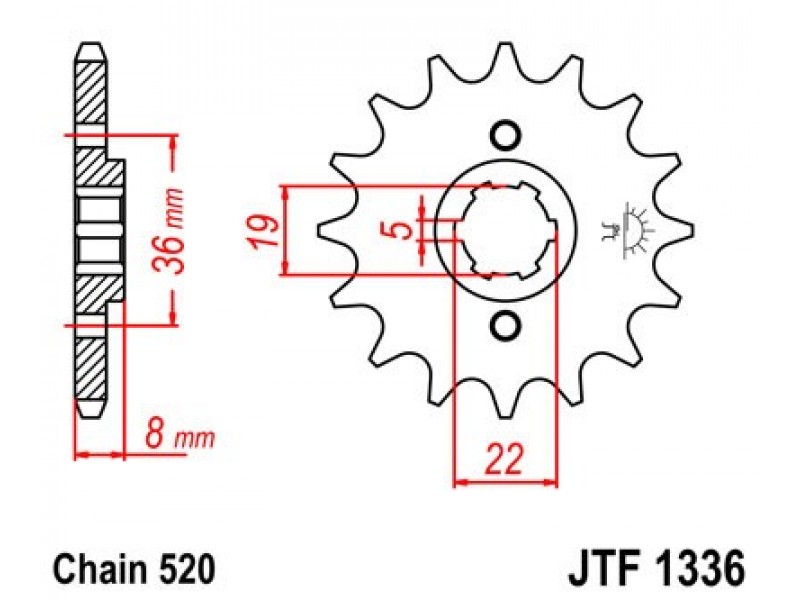 Pinion fata JT JTF 1336-13 13T, 520