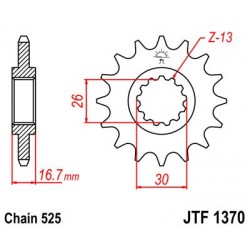 Pinion fata JT JTF 1370-15RB 15T, 525 Pinion fata JT JTF 1370-15RB 15T, 525