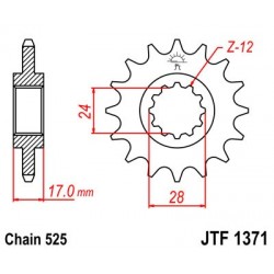 Pinion fata JT JTF 1371-14 14T, 525 Pinion fata JT JTF 1371-14 14T, 525