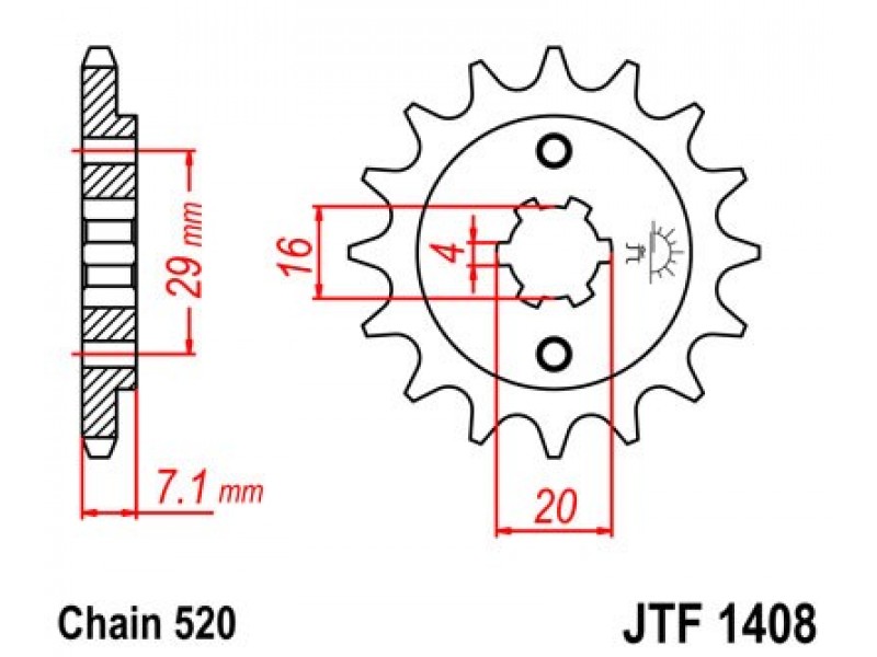 Pinion fata JT JTF 1408-15 15T, 520 Pinion fata JT JTF 1408-15 15T, 520