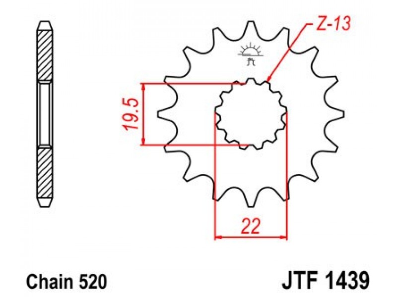 Pinion fata JT JTF 1439-15 15T, 520 Pinion fata JT JTF 1439-15 15T, 520