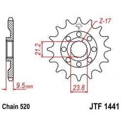 Pinion fata JT JTF 1441-15 15T, 520 Pinion fata JT JTF 1441-15 15T, 520