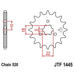 Pinion fata JT JTF 1445-14 14T, 520 Pinion fata JT JTF 1445-14 14T, 520