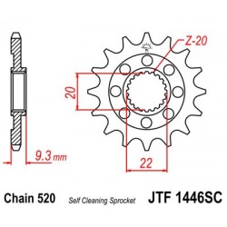 Pinion fata JT JTF 1446-14SC 14T, 520 Self Cleaning Lightweight Pinion fata JT JTF 1446-14SC 14T, 520 Self Cleaning Lightweight