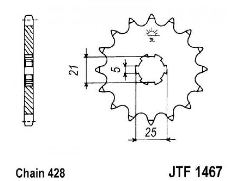 Pinion fata JT JTF 1467-13 13T, 428