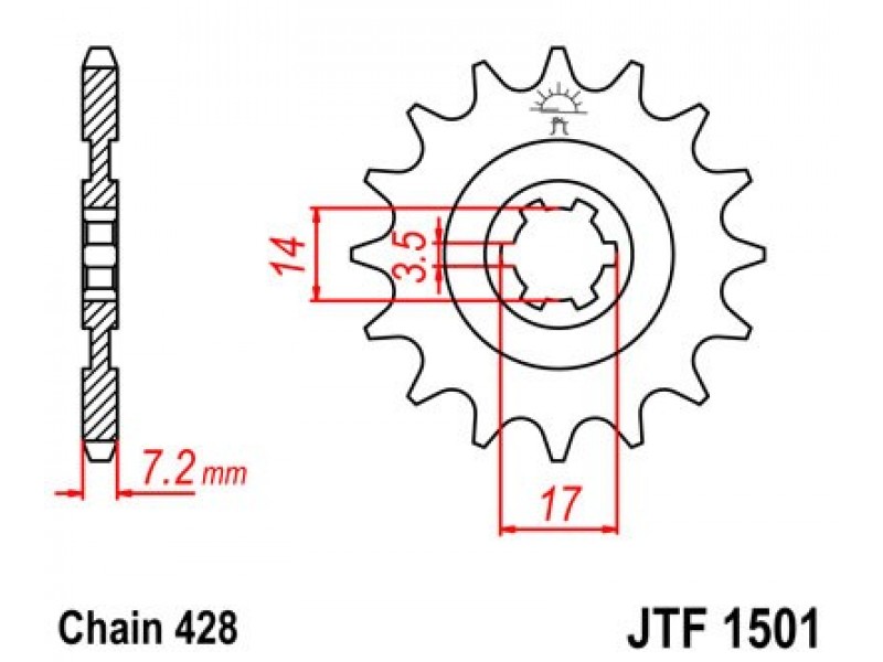 Pinion fata JT JTF 1501-13 13T, 428