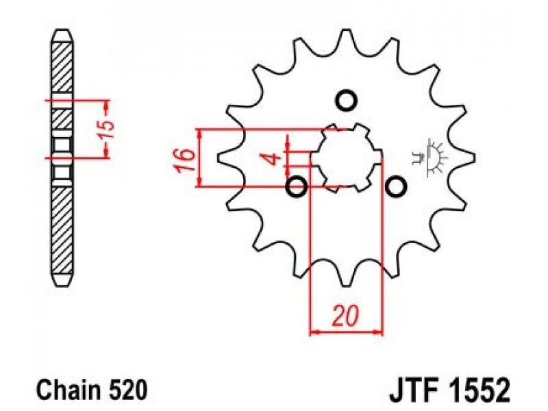 Pinion fata JT JTF 1552-11 11T, 520 Pinion fata JT JTF 1552-11 11T, 520