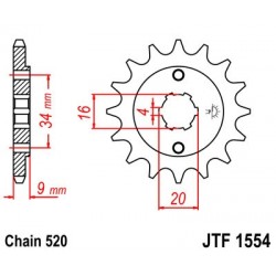 Pinion fata JT JTF 1554-13 13T, 520 Pinion fata JT JTF 1554-13 13T, 520