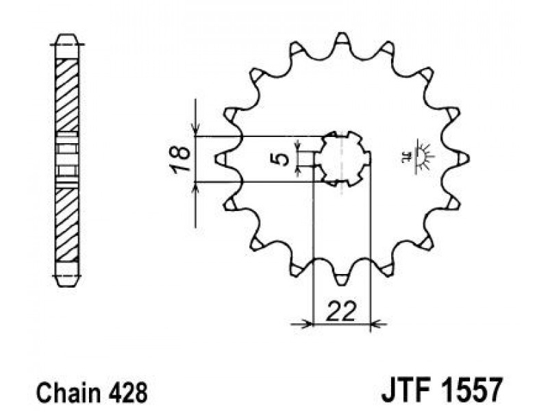 Pinion fata JT JTF 1557-11 11T, 428 Pinion fata JT JTF 1557-11 11T, 428