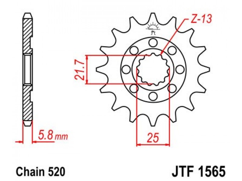 Pinion fata JT JTF 1565-12 12T, 520 Pinion fata JT JTF 1565-12 12T, 520