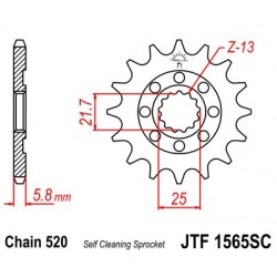 Pinion fata JT JTF 1565-14SC 14T, 520 Self Cleaning Lightweight Pinion fata JT JTF 1565-14SC 14T, 520 Self Cleaning Lightweight