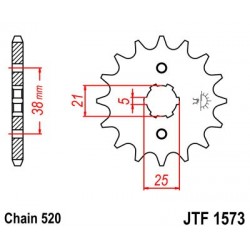 Pinion fata JT JTF 1573-14 14T, 520 Pinion fata JT JTF 1573-14 14T, 520