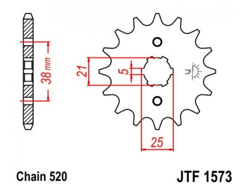 Pinion fata JT JTF 1573-14 14T, 520 Pinion fata JT JTF 1573-14 14T, 520