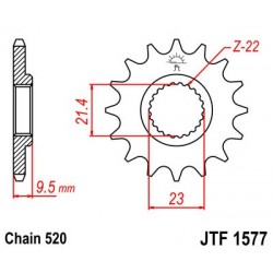 Pinion fata JT JTF 1577-15 15T, 520 Pinion fata JT JTF 1577-15 15T, 520