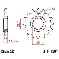 Pinion fata JT JTF 1581-13 13T, 520 Pinion fata JT JTF 1581-13 13T, 520