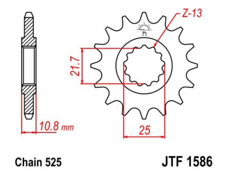 Pinion fata JT JTF 1586-15 15T, 525 Pinion fata JT JTF 1586-15 15T, 525