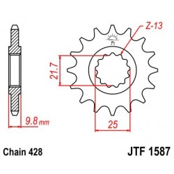 Pinion fata JT JTF 1587-19 19T, 428 Pinion fata JT JTF 1587-19 19T, 428