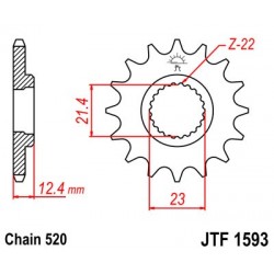 Pinion fata JT JTF 1593-14 14T, 520 Pinion fata JT JTF 1593-14 14T, 520