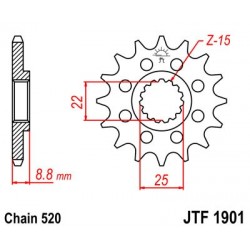 Pinion fata JT JTF 1901-12 12T, 520 Pinion fata JT JTF 1901-12 12T, 520